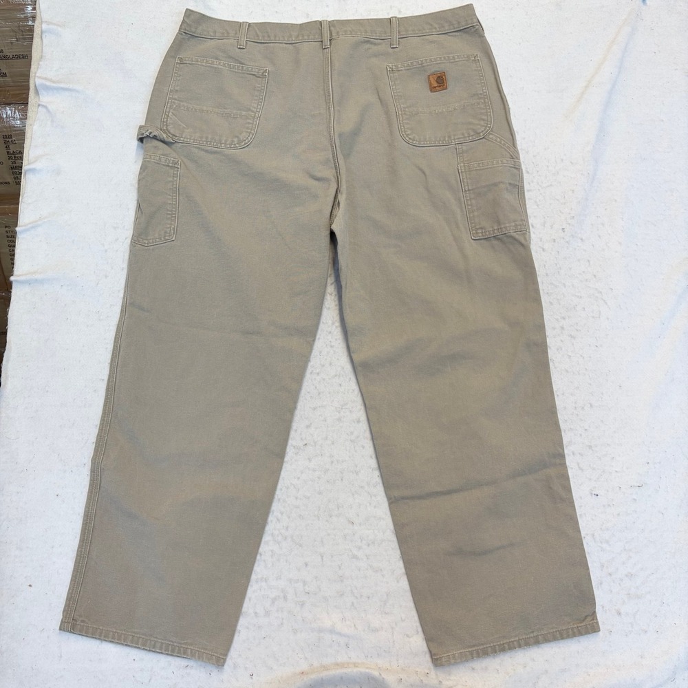Carhartt B11 Dungaree Fit Pants Mens 44x32 Tan Canvas Carpenter Workwear